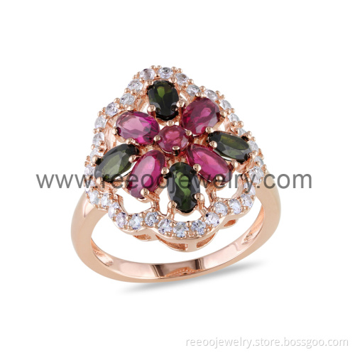 Flower Design 925 Silver Ring